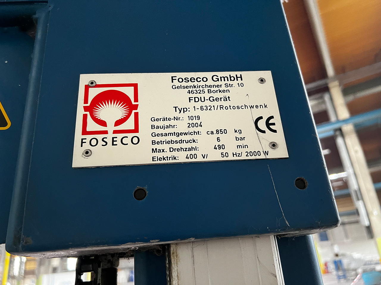 Desgasificador Foseco Rotostativ MTS 1500 ZU2125, usado