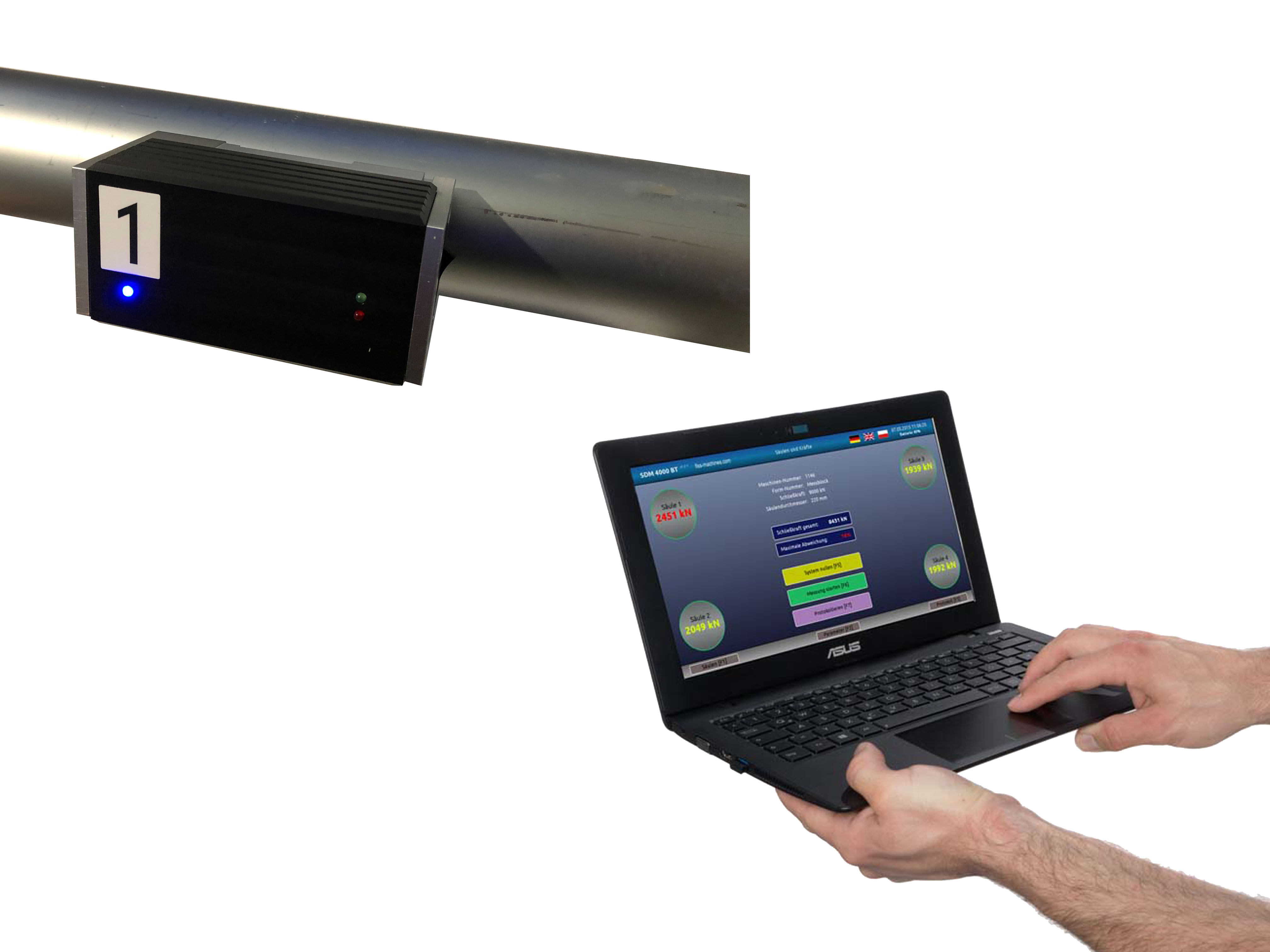 Sistema de medición de barras de acoplamiento inteligente SDM 4000 RS-1 inalámbrico